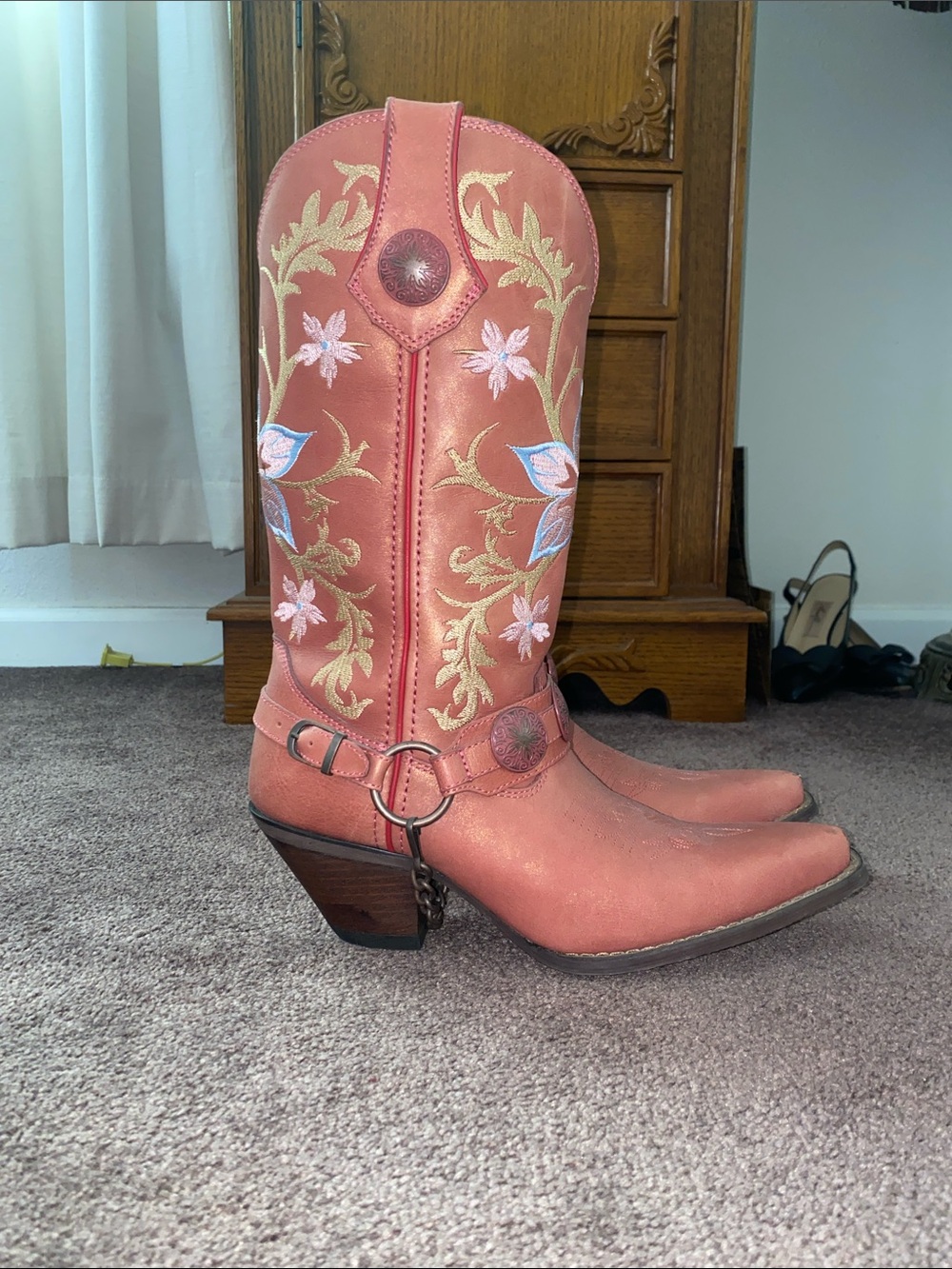 Floral Embroidered Durango Cowgirl Boots (7) - Picture 2 of 6